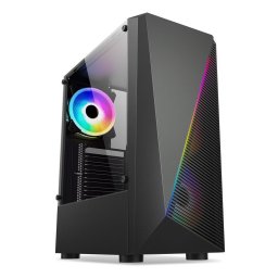 1stCOOL SHARK 2 tok, középső torony, AU, USB 3.0, tápegység nélkül, RGB ventilátor, átlátszó oldallap, fekete színű