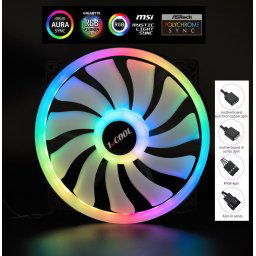 1stCOOL ventilátor AURA EVO, 200mm, ARGB