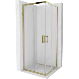Mexen Rio Zuhanykabin Toló ajtóval 80 x 80 cm, átlátszó üveg, arany - 860-080-080-50-00 Toló ajtós