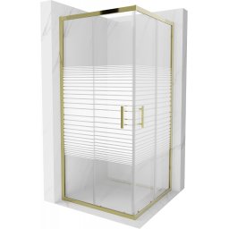 Mexen Rio Zuhanykabin Toló ajtóval 90 x 90 cm, intim , arany - 860-090-090-50-20 Toló ajtós