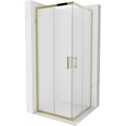 Mexen Rio Zuhanykabin Toló ajtóval 80 x 80 cm, szatén , arany - 860-080-080-50-30 Toló ajtós