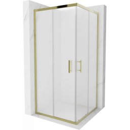 Mexen Rio Zuhanykabin Toló ajtóval 90 x 90 cm, szatén , arany - 860-090-090-50-30 Toló ajtós