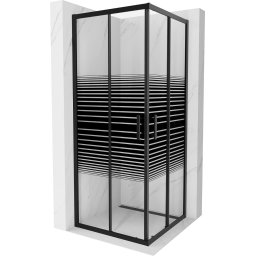 Mexen Rio Zuhanykabin Toló ajtóval 80 x 80 cm, intim , fekete - 860-080-080-70-20 Toló ajtós