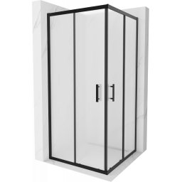 Mexen Rio Zuhanykabin Toló ajtóval 90 x 90 cm, szatén , fekete - 860-090-090-70-30 Toló ajtós