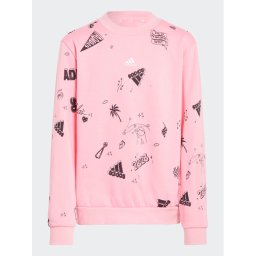 adidas Pulóver Brand Love Allover Print IA1576 Rózsaszín Loose Fit