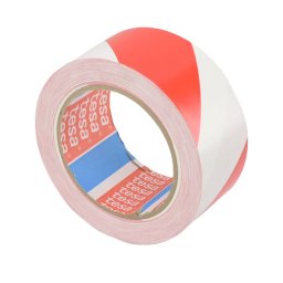 Ragasztószalag TESA 60760 50mm/33m piros-fehér PVC/NK/150my padlójelölő