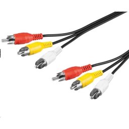 PremiumCord kábel 3x CINCH-3x CINCH M/M 2m