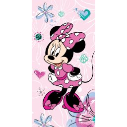 Disney Minnie Pink Floral fürdőlepedő, strand törölköző 70x140cm