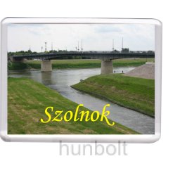 Szolnok, a Tisza és a Zagyva találkozása hűtőmágnes (műanyag keretes)