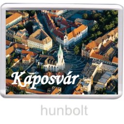 Kaposvár- Madártávlatból hűtőmágnes (műanyag keretes)