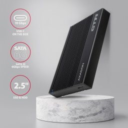 2.5" HDD SSD külső ház mobilrack USB-C 3.2 Gen2 fekete AXAGON (EE25-GTR)