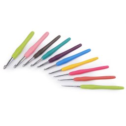 Fashion horgolótű készlet, ergonomikus szilikon nyéllel 10db, 2-8mm, 040291