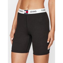 Tommy Jeans Rövid pizsama nadrág UW0UW04729 Fekete Slim Fit