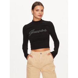 Guess Blúz W3BR07 Z2YK2 Fekete Cropp Fit