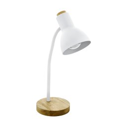 LED lámpa , asztali , E27 , acél , fa , fehér, barna , EGLO , VERADAL , 98832