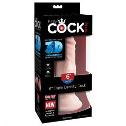 King Cock Plus Triple Density 6" tapadótalpas dildó (15 cm)