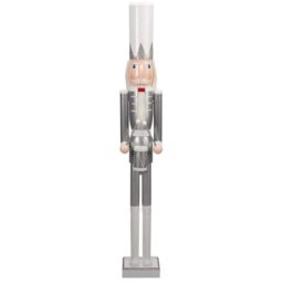 Karácsonyi diótörő figura dekoráció fehér/ezüst 106 cm - 2 féle