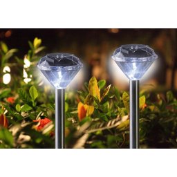 4 db napelemes LED gyémánt világítás hideg fehér 34,5 cm