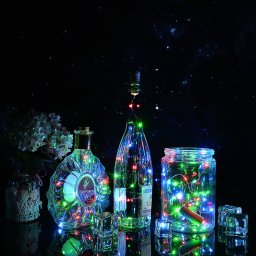 Elemes LED borosüveg dugó világítás színes