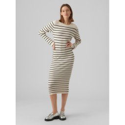 Vero Moda Kötött ruha Gold 10290663 Ekru Slim Fit