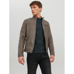 Jack&Jones Műbőr dzseki Rocky 12147218 Szürke Regular Fit