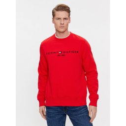 Tommy Hilfiger Pulóver Logo MW0MW11596 Piros Regular Fit