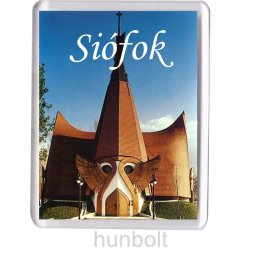 Siófok Makovecz Imre - Evangélikus templom hűtőmágnes (műanyag keretes)