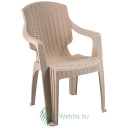 Kerti szék,Infinitty, polipropilén, rattan szövésű modell, krém