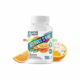Szerves C 500 - kétféle C-vitamin gyomorkímélő - 100 rágótabletta - narancs - Natur Tanya