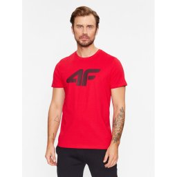 4F Póló 4FAW23TTSHM0877 Piros Regular Fit