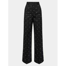 Red Valentino Szövet nadrág 1R3RBG00 Fekete Relaxed Fit