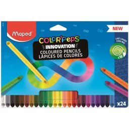 MAPED Színes ceruza készlet, háromszögletű, MAPED "Color'Peps INFINITY", 24 különböző szín