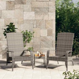 vidaXL szürke polyrattan Adirondack kerti szék