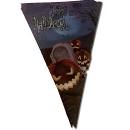 Halloween zászló, temető-töklámpás