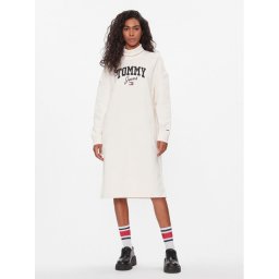Tommy Jeans Kötött ruha New Varisty DW0DW16462 Fehér Relaxed Fit