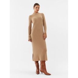 United Colors Of Benetton Kötött ruha 1044DV014 Bézs Straight Fit