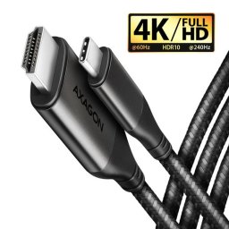 AXAGON RVC-HI2MC, USB-C -> HDMI 2.0a reduktor / kábel 1,8m, 4K/60Hz HDR10
