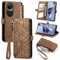 GEOM pénztárca tok Oppo Reno10 5G / Reno 10 Pro 5G barna színű