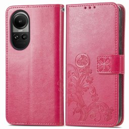 ART FLOWERS Tárcahuzat Oppo Reno10 5G / Reno 10 Pro 5G sötét rózsaszín