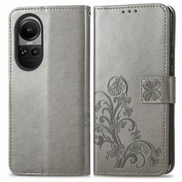 ART FLOWERS pénztárcavédő Oppo Reno10 5G / Reno 10 Pro 5G szürke