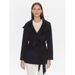 Tommy Hilfiger Gyapjú kabát WW0WW39754 Sötétkék Regular Fit