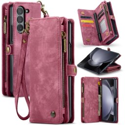 WALLET Védőhuzat pénztárcával 2 az 1-ben Samsung Galaxy Z Fold 5 5G piros