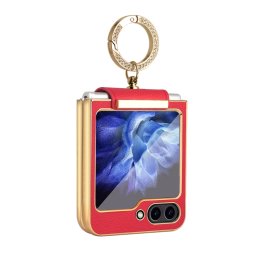 LEATHER Huzat tartóval Samsung Galaxy Z Flip 5 5G piros