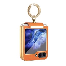LEATHER Huzat tartóval Samsung Galaxy Z Flip 5 5G narancs