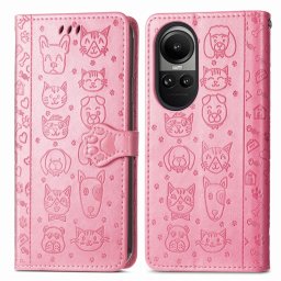 CUTE CAT pénztárcavédő Oppo Reno10 5G / Reno10 Pro 5G rózsaszín
