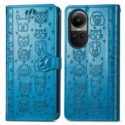 CUTE CAT pénztárcavédő Oppo Reno10 5G / Reno10 Pro 5G kék