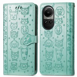 CUTE CAT pénztárcavédő Oppo Reno10 5G / Reno10 Pro 5G zöld