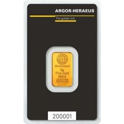 Argor-Héraeus 5g - Befektetési aranylap