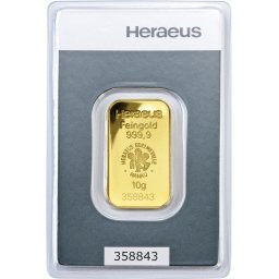 Heraeus 10g - befektetési aranyrúd