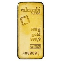 Valcambi 500 g - befektetési aranytömb (öntött/ütött)